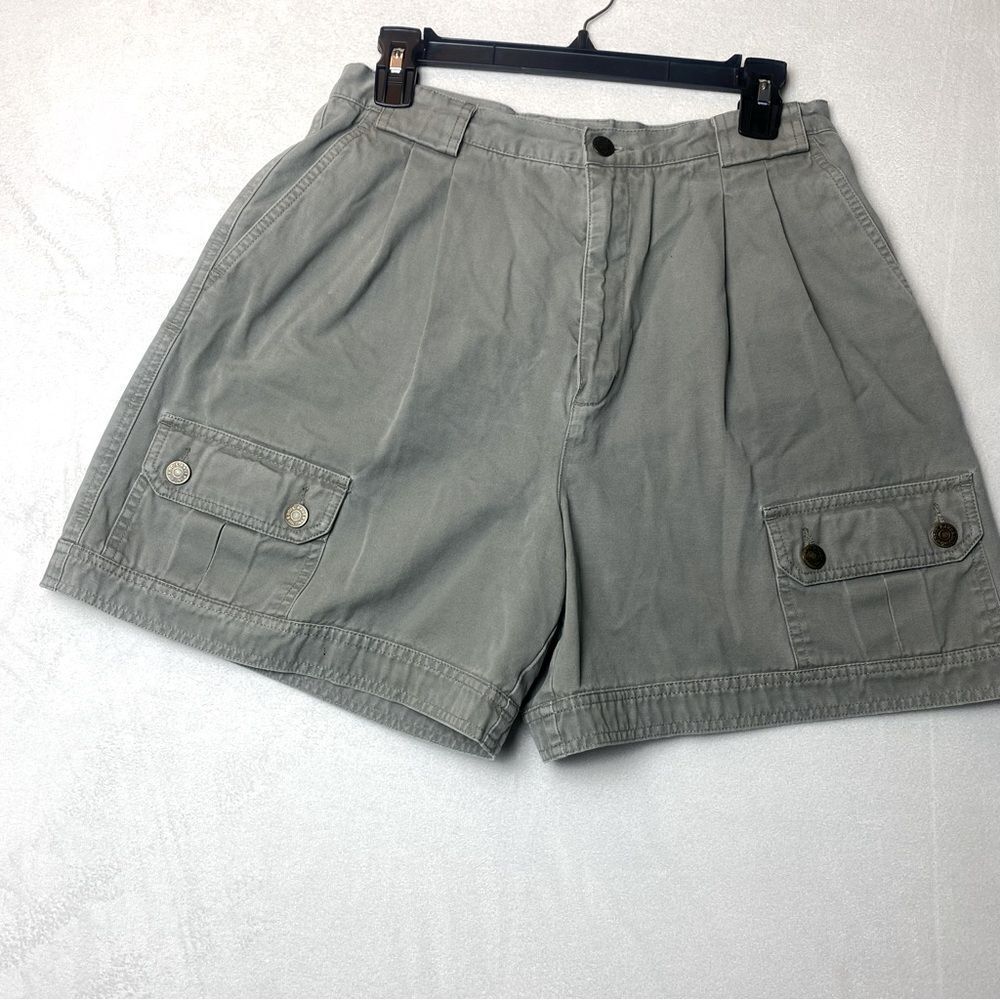 Eddie Bauer Green Canvas Vintage Cargo Shorts Size 12P